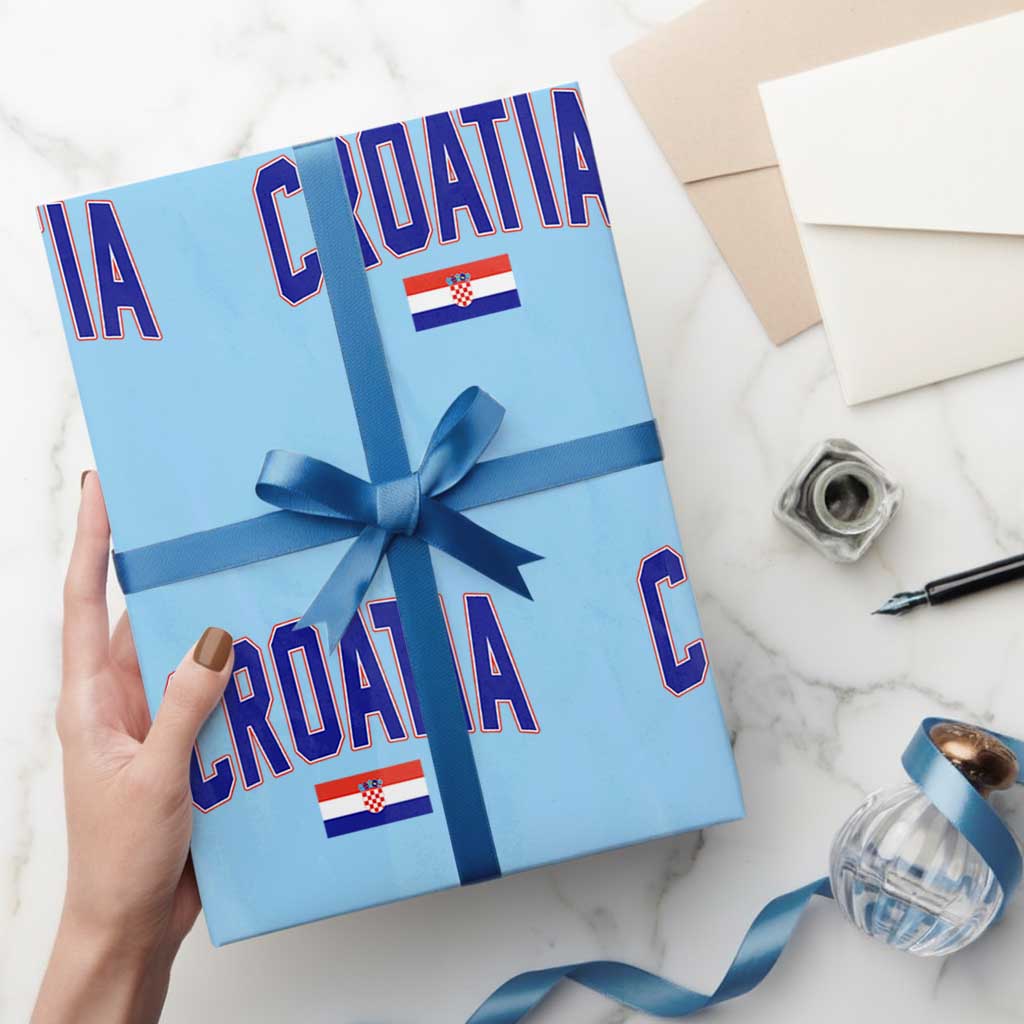 Croatia Flag Wrapping Paper Roll Vintage Hrvatska Flag Zagreb Croatian Jersey Retro
