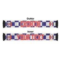 Croatia Football Personalized Soccer Scarf Checkerboard Pattern with Glagolitic Script Away Color