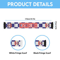 Croatia Football Personalized Soccer Scarf Checkerboard Pattern with Glagolitic Script Away Color