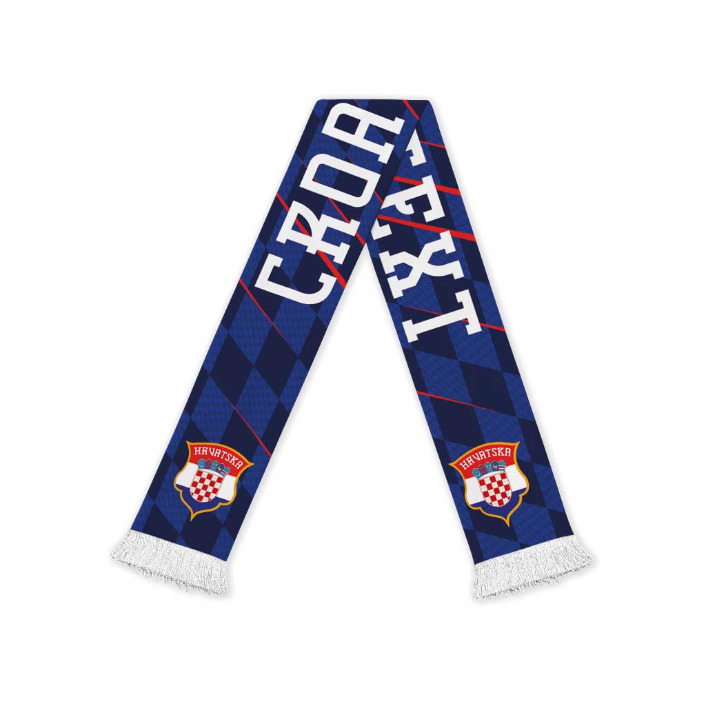 Croatia Football Personalized Soccer Scarf Glagolitic Script Checkerboard Sporty Style Away Color