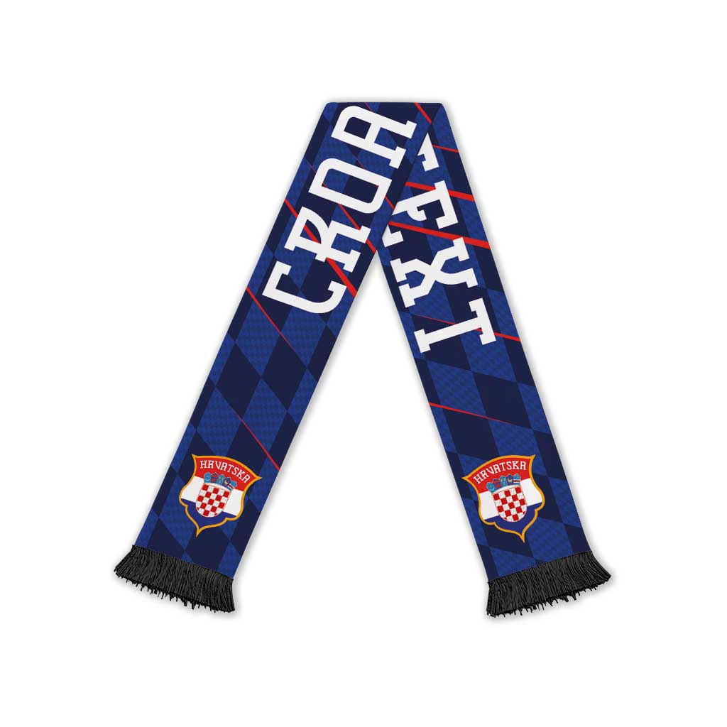 Croatia Football Personalized Soccer Scarf Glagolitic Script Checkerboard Sporty Style Away Color