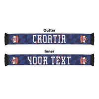 Croatia Football Personalized Soccer Scarf Glagolitic Script Checkerboard Sporty Style Away Color