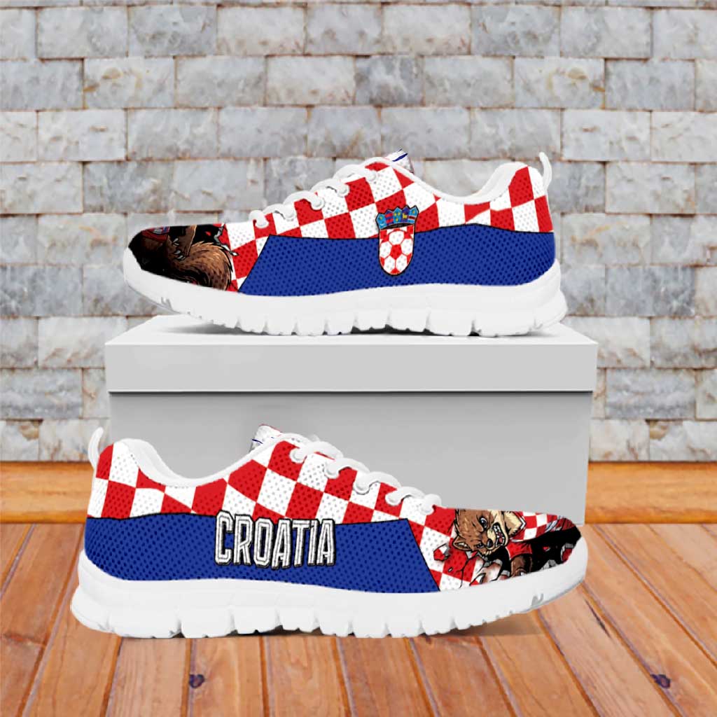 Croatia Football Sneakers Marten In Hole With Checkered Patterns