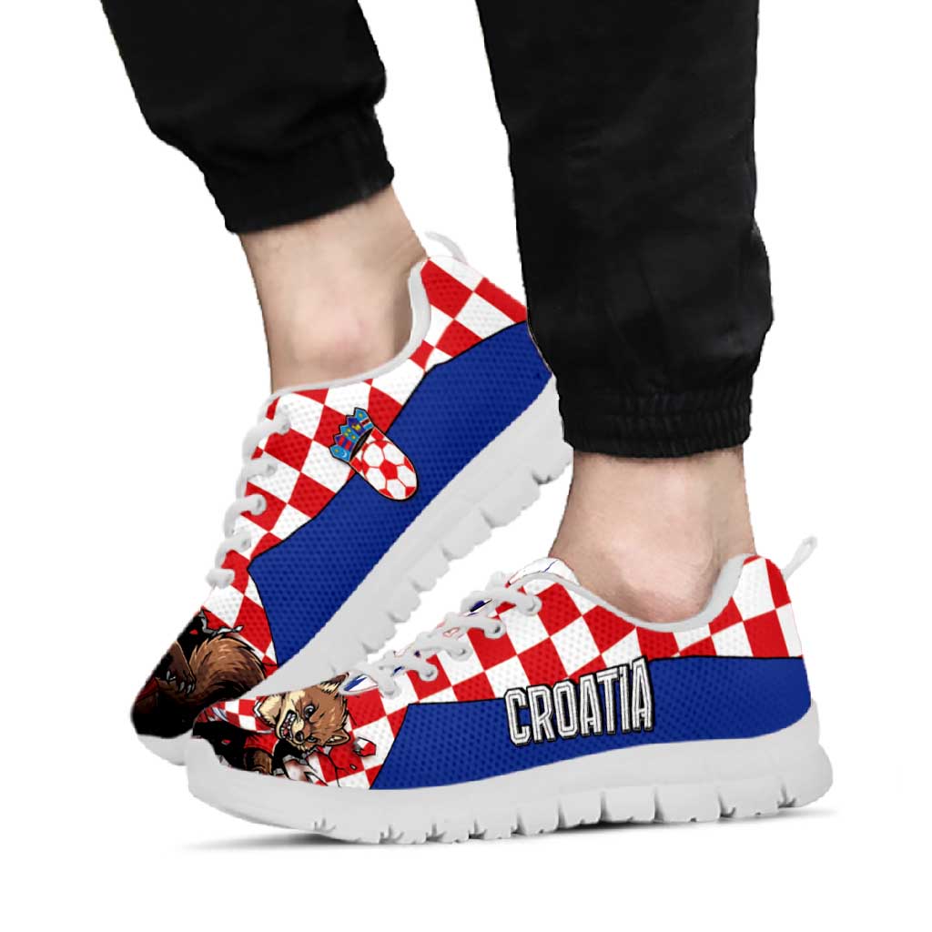 Croatia Football Sneakers Marten In Hole With Checkered Patterns