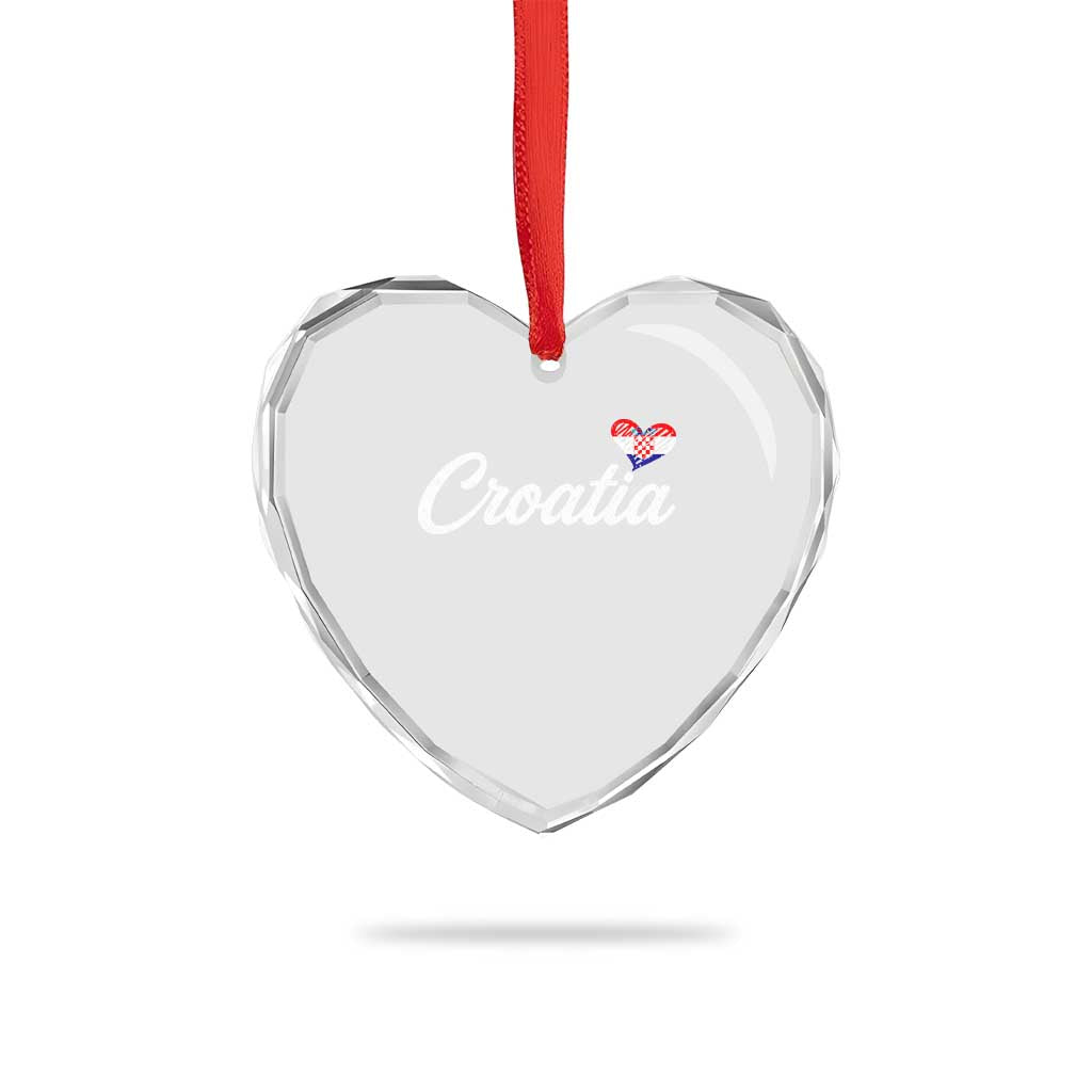 Croatia Heart Crystal Glass Ornament Hrvatska Simple Love Croatian Flag Heart