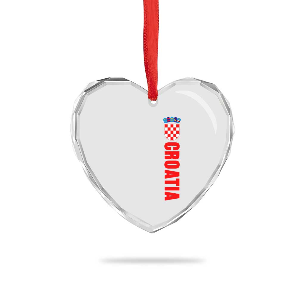 Croatia Heart Crystal Glass Ornament Vintage Hrvatska Zagreb Croatian