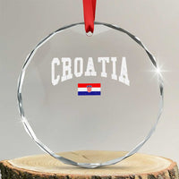 Croatia Hrvatska Flag Zagreb Croatian Jersey Retro Crystal Glass Ornament