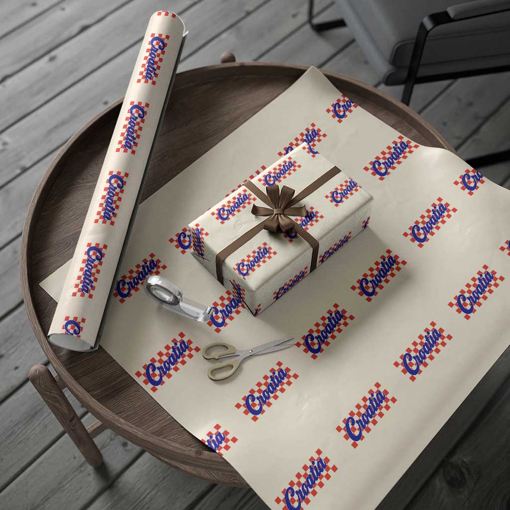 Croatia Wrapping Paper Roll Checkered Retro Hrvatska Zagreb Croatian