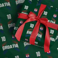 Croatia Soccer Sports Graphic Number 10 Jersey Style Wrapping Paper Roll Proud Croatian Football Fans Game Day Pride
