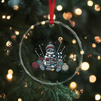 Crochet Christmas Crystal Glass Ornament Funny Snowman Crocheting Gift - Wonder Print Shop