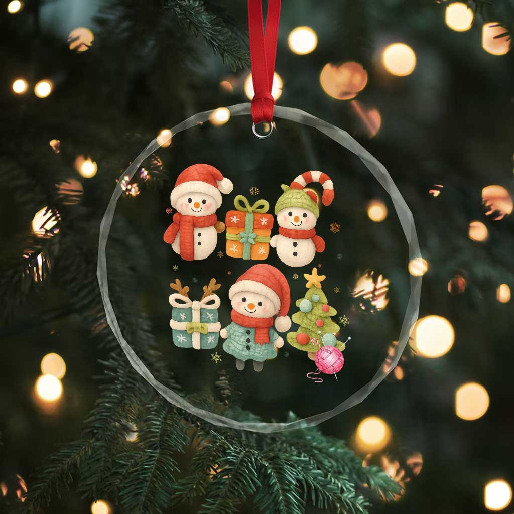 Crochet Christmas Crystal Glass Ornament Funny Xmas Gift For Crocheter - Wonder Print Shop