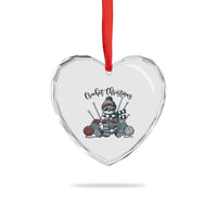 Crochet Christmas Heart Crystal Glass Ornament Funny Snowman Crocheting Gift - Wonder Print Shop