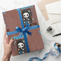 Crochet Makes Me Feel Less Murdery Wrapping Paper Roll Grim Reaper Cat Gift - Wonder Print Shop
