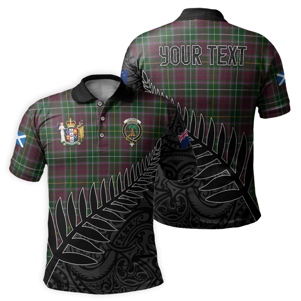 crosbie-tartan-family-crest-golf-shirt-with-fern-leaves-and-coat-of-arm-of-new-zealand-personalized-your-name-scottish-tatan-polo-shirt