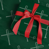Cross Baseball Bats Wrapping Paper Roll Religious Christian Faith Sports Coach Pitcher