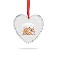 Crumbled by 67 Heart Crystal Glass Ornament Funny Gingerbread Christmas Meme Cookie Chaos - Wonder Print Shop
