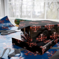 Crusader Jerusalem Cross Catholic Wrapping Paper Roll Gothic Christian Dark Faith Grunge Blood Splatter