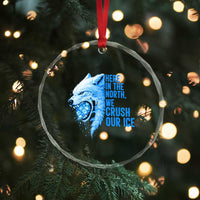 Crush Ice Crystal Glass Ornament Wolf Human Rights Protest