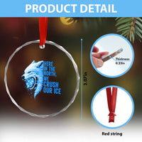 Crush Ice Crystal Glass Ornament Wolf Human Rights Protest