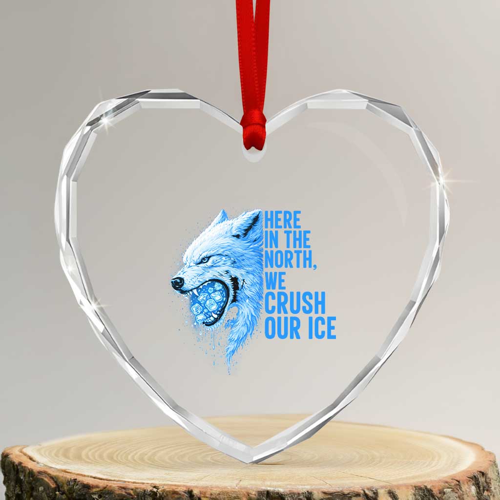 Crush Ice Heart Crystal Glass Ornament Wolf Human Rights Protest