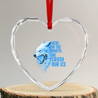 Crush Ice Heart Crystal Glass Ornament Wolf Human Rights Protest