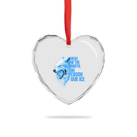 Crush Ice Heart Crystal Glass Ornament Wolf Human Rights Protest