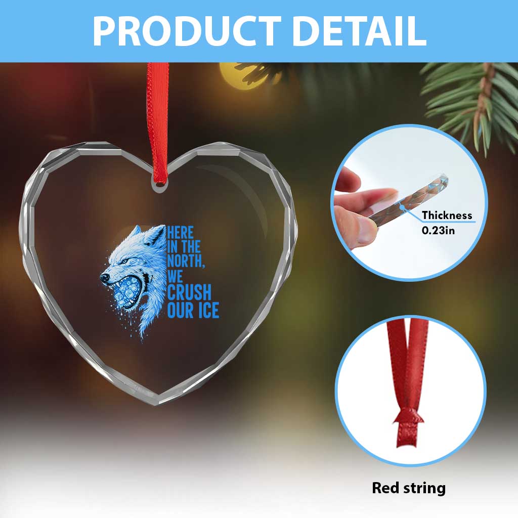 Crush Ice Heart Crystal Glass Ornament Wolf Human Rights Protest