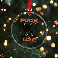 Crush Ice Protest Graphic Crystal Glass Ornament Sledgehammer Smash Against Ice Political Resistance