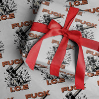 Crush Ice Protest Graphic Wrapping Paper Roll Sledgehammer Smash Against Ice Political Resistance