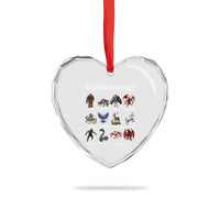 Cryptid Creatures Heart Crystal Glass Ornament Cryptozoology Fantasy Mythical Monsters - Wonder Print Shop