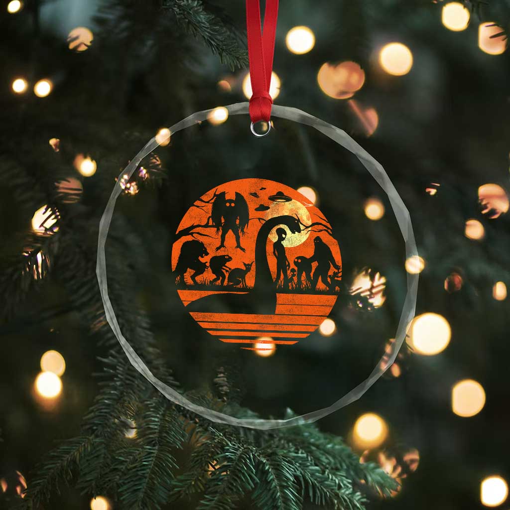 Cryptid Monsters Crystal Glass Ornament Bigfoot Loch Ness Monster Mothman Aliens Weirdcore Folk Horror