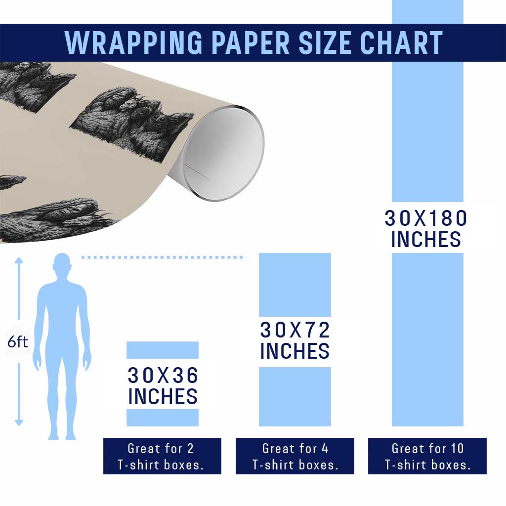 Cryptid Mount Rushmore Wrapping Paper Roll Bigfoot Mothman Jersey Devil Chupacabra