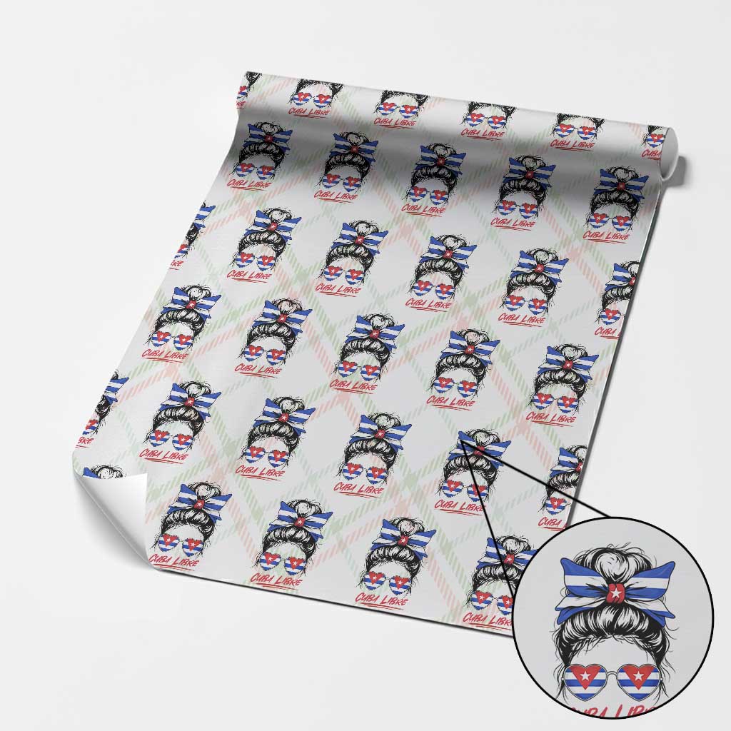 Cuba Libre Wrapping Paper Roll Messy Bun Cuban Woman Sunglasses