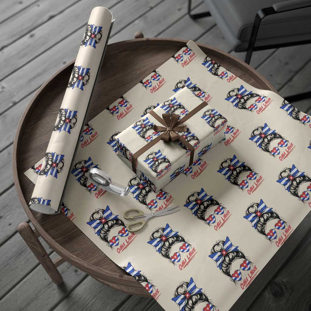 Cuba Libre Wrapping Paper Roll Messy Bun Cuban Woman Sunglasses