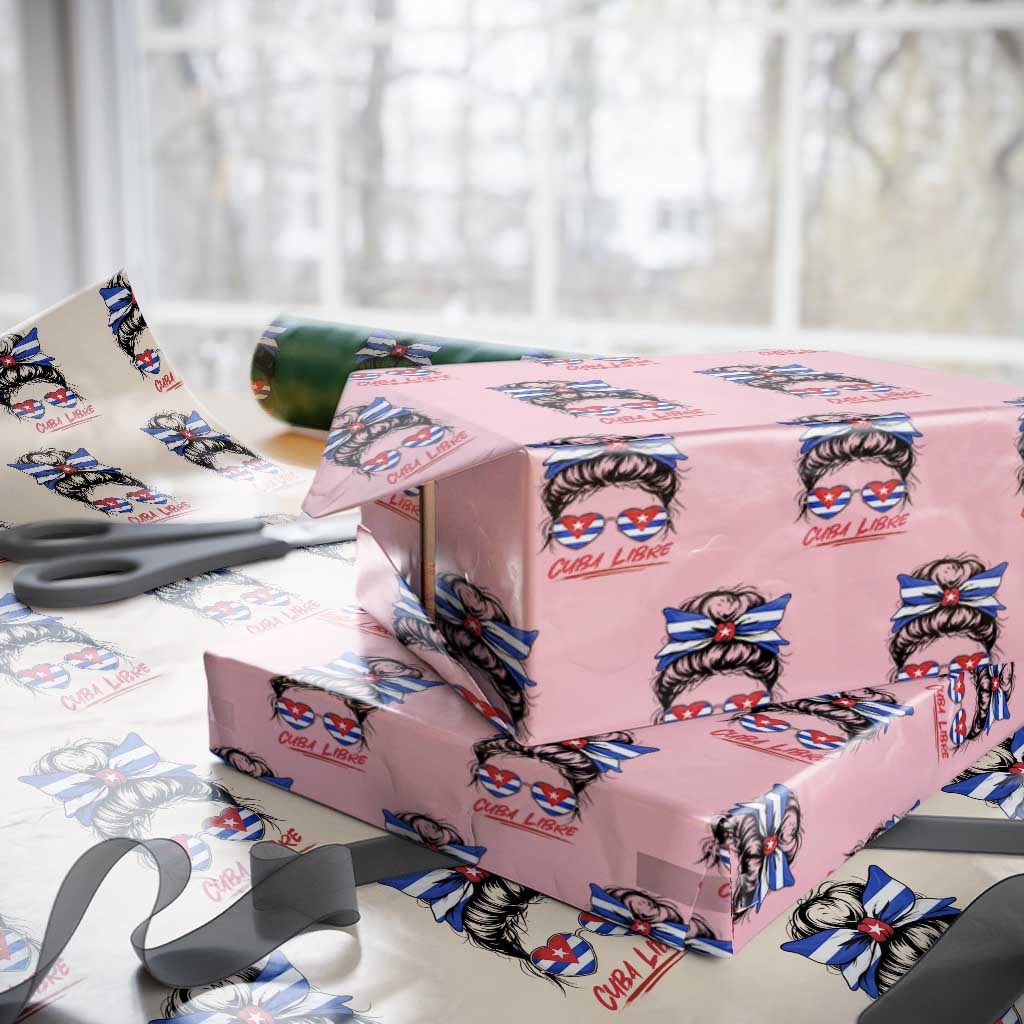 Cuba Libre Wrapping Paper Roll Messy Bun Cuban Woman Sunglasses