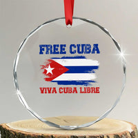 Cuban American Pride Crystal Glass Ornament Freedom For Cuba