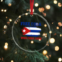 Cuban American Pride Crystal Glass Ornament Freedom For Cuba