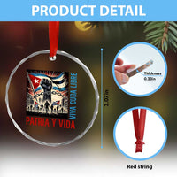 Cuban American Pride Crystal Glass Ornament Viva Cuba Libre Supporter