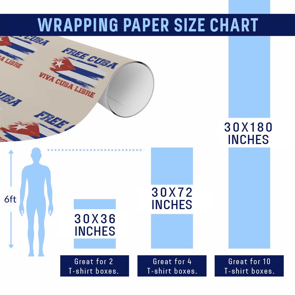 Cuban American Pride Wrapping Paper Roll Freedom For Cuba