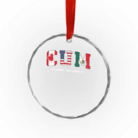 CUM Canada USA Mexico Patriotic Soccer Fans Crystal Glass Ornament