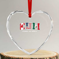 CUM Canada USA Mexico Patriotic Soccer Fans Heart Crystal Glass Ornament
