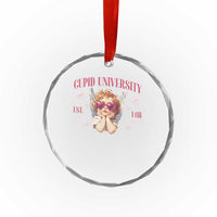 Cupid University Crystal Glass Ornament Cute Valentines Day Funny College - Wonder Print Shop