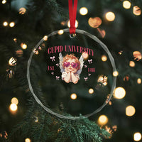 Cupid University Crystal Glass Ornament Cute Valentines Day Funny College - Wonder Print Shop