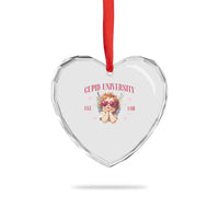 Cupid University Heart Crystal Glass Ornament Cute Valentines Day Funny College - Wonder Print Shop