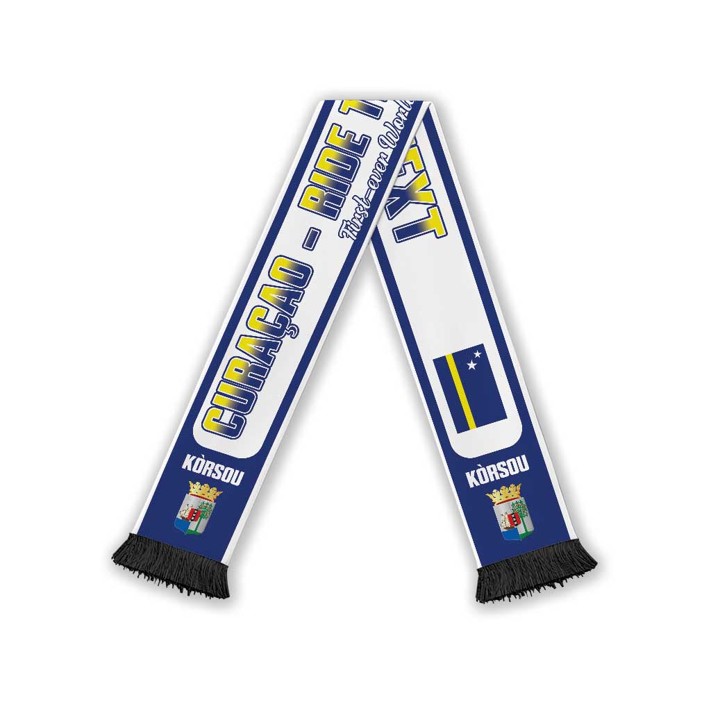 Curacao 2026 Football Personalized Soccer Scarf Korsou Ride The Blue Wave