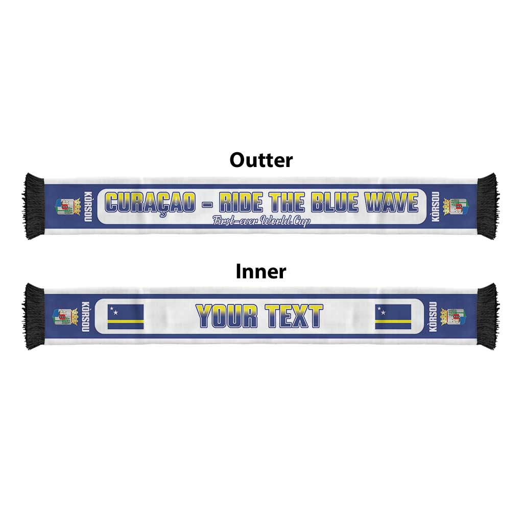 Curacao 2026 Football Personalized Soccer Scarf Korsou Ride The Blue Wave