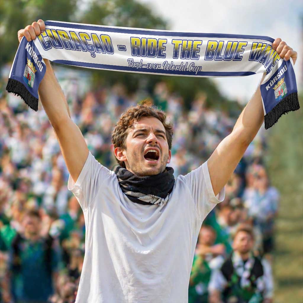 Curacao 2026 Football Personalized Soccer Scarf Korsou Ride The Blue Wave