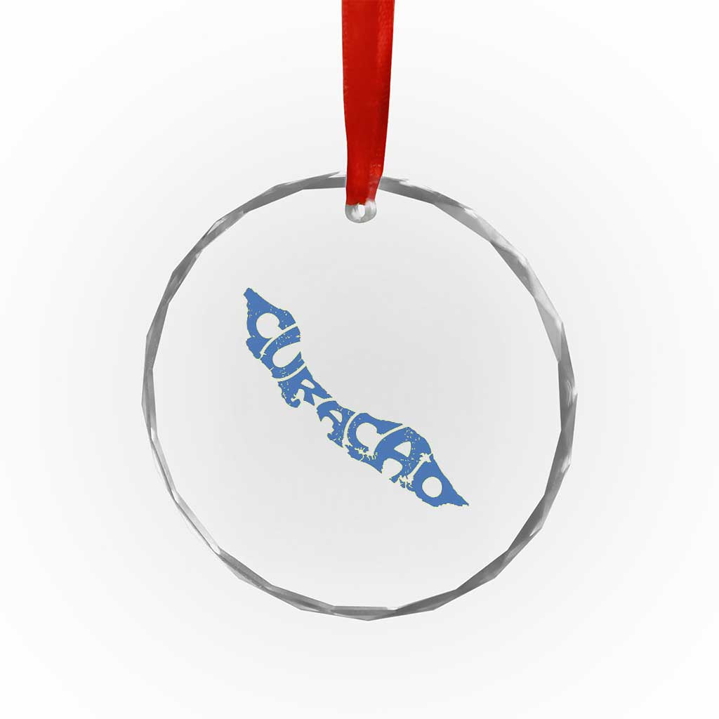 Curacao Flag Map Pride Crystal Glass Ornament Proud Curacaoan Heritage Gift