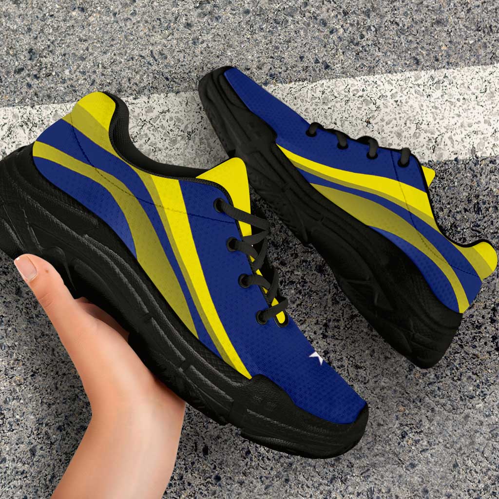 Curacao Football Chunky Sneakers Flag-Inspired Curve Style