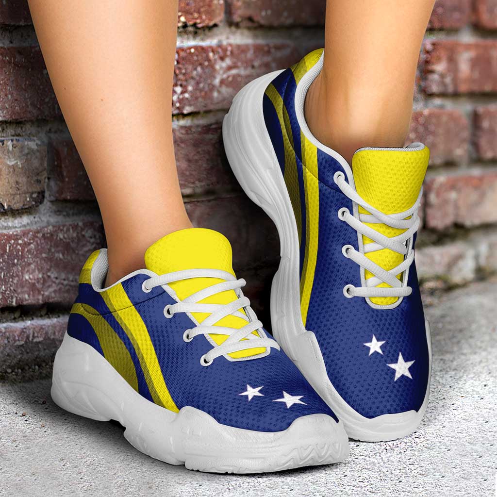 Curacao Football Chunky Sneakers Flag-Inspired Curve Style